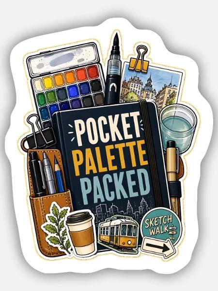 POCKET PALETTE PACKED - Sticker Größe S (10 x 10 cm) - Mattweiß
