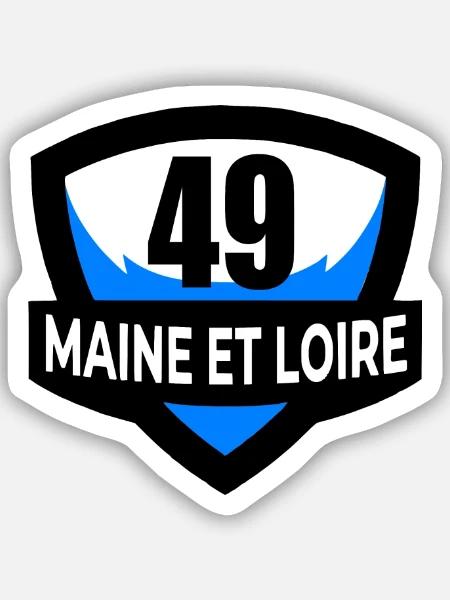 49 Maine et Loire - Sticker Größe S (10 x 10 cm) - Mattweiß