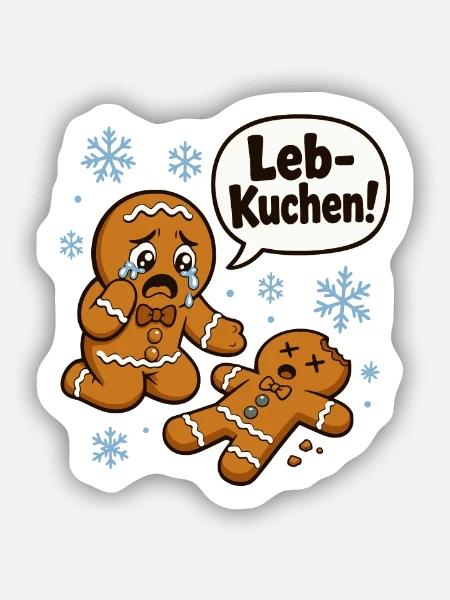 Leb-Kuchen! – Winterzeit - Sticker Größe S (10 x 10 cm) - Mattweiß