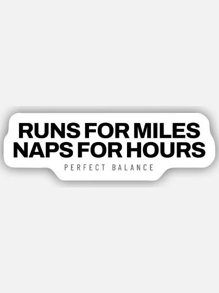 Dalmatiner - Runs For Miles Naps For Hours - Hunde - Sticker Größe S (10 x 10 cm) - Mattweiß