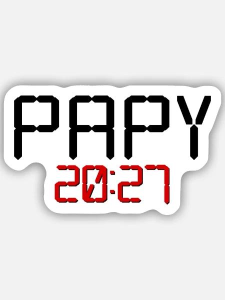 Großvater-Baby 2027, Frankreich - Sticker Größe S (10 x 10 cm) - Mattweiß