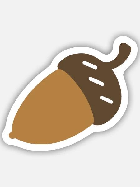 Eichel Pflanze Illustration Geschenkidee - Sticker Größe S (10 x 10 cm) - Mattweiß