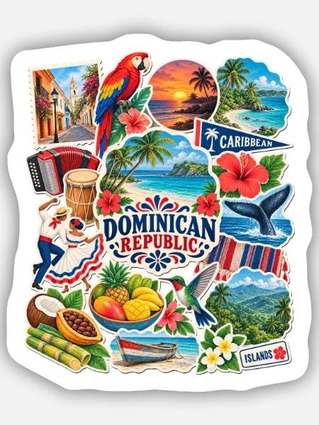 Dominikanische Republik Sticker - Sticker Größe S (10 x 10 cm) - Mattweiß