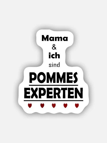 Pommes Experten - Sticker Größe S (10 x 10 cm) - Mattweiß