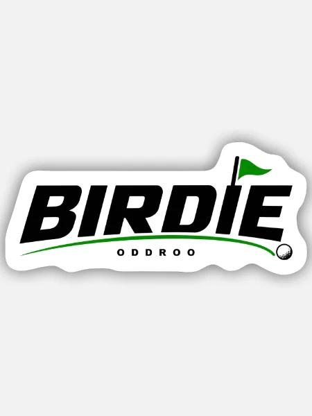 ODDROO Birdie – Golfball & Fahne - Sticker Größe S (10 x 10 cm) - Mattweiß