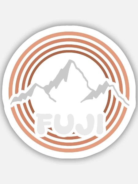 Wandern Fuji - Sticker Größe S (10 x 10 cm) - Mattweiß