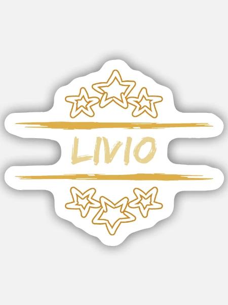 Geburtsname Livio - Sticker Größe S (10 x 10 cm) - Mattweiß