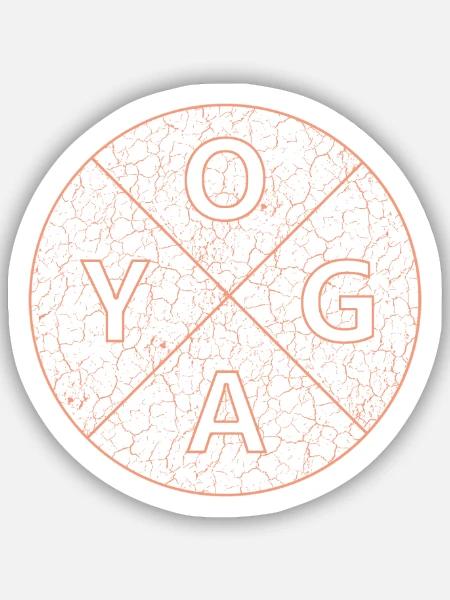 Yoga Kreis Mandala  - Sticker Größe S (10 x 10 cm) - Mattweiß