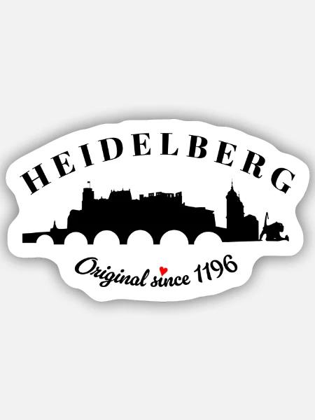 Heidelberg Retro Design - Sticker Größe S (10 x 10 cm) - Mattweiß