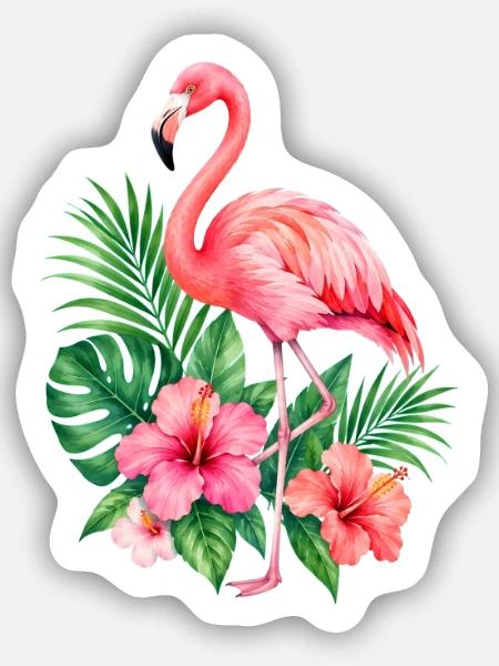 Niedlicher Flamingo Süße Flamingos - Sticker Größe S (10 x 10 cm) - Mattweiß