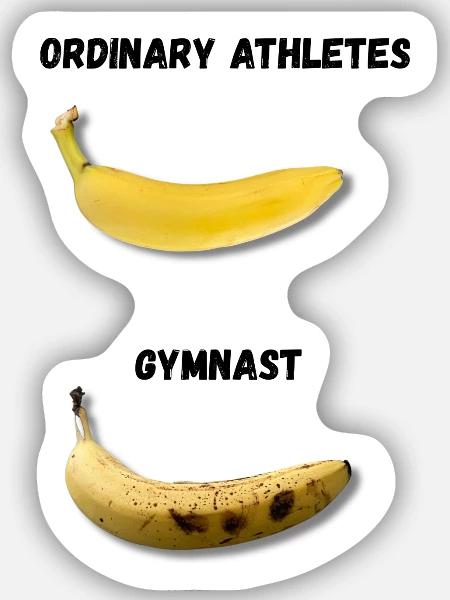  Ordinary Athletes vs Gymnast  - Sticker Größe S (10 x 10 cm) - Mattweiß