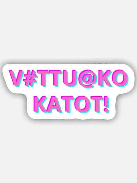 V#TTU@KO Neon-Glitch auf Dächern - Sticker Größe S (10 x 10 cm) - Mattweiß