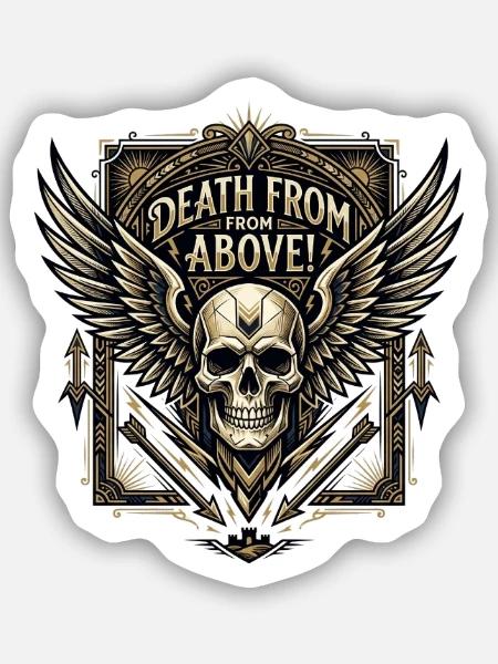 Death_from_above_-_Art_Deco - Sticker Größe S (10 x 10 cm) - Mattweiß