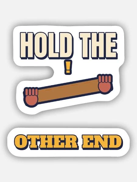 Halt das andere Ende, lustiger DIY-Papa sagt Tee - Sticker Größe S (10 x 10 cm) - Mattweiß