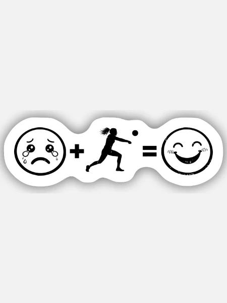 Faustball Geschenkidee für eine Faustballspielerin - Sticker Größe S (10 x 10 cm) - Mattweiß