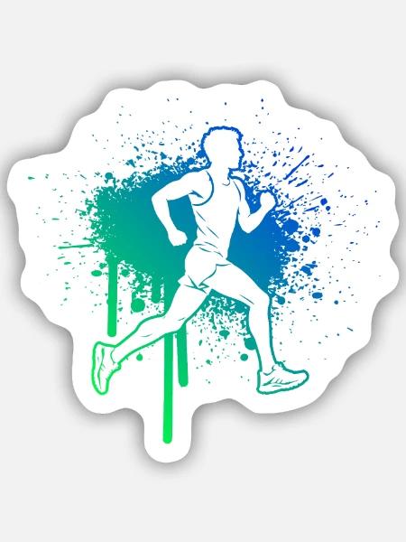 Marathonlaufen Geschenkidee für ein Marathonläufer - Sticker Größe S (10 x 10 cm) - Mattweiß