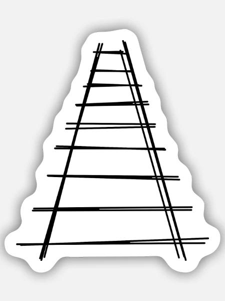 Gleis handgezeichnet - Sticker Größe S (10 x 10 cm) - Mattweiß