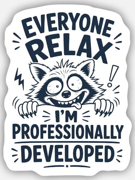 Professionally Developed - Sticker Größe S (10 x 10 cm) - Mattweiß