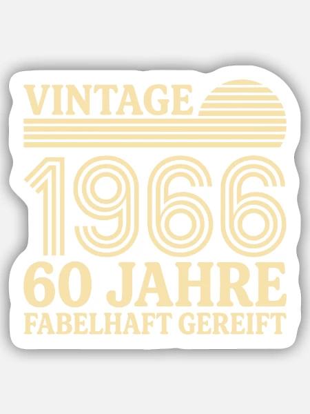 Vintage 1966 60. Geburtstag fabelhaft gereift - Sticker Größe S (10 x 10 cm) - Mattweiß