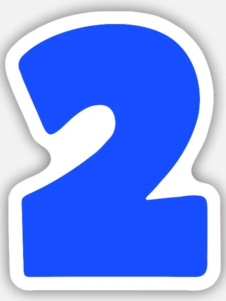 Blaues Zwei-Motiv Bold - Sticker Größe S (10 x 10 cm) - Mattweiß