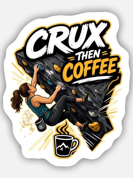 CRUX THEN COFFEE - Sticker Größe S (10 x 10 cm) - Mattweiß