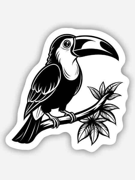 Tukan - Sticker Größe S (10 x 10 cm) - Mattweiß