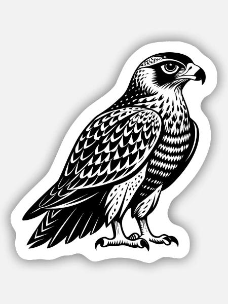 Rotschwanzbussard - Sticker Größe S (10 x 10 cm) - Mattweiß