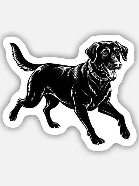 Labrador Retriever Hundelauf - Sticker Größe S (10 x 10 cm) - Mattweiß