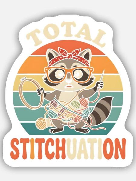 Total Stitchuation Funny Stitchlepoint - Sticker Größe S (10 x 10 cm) - Mattweiß