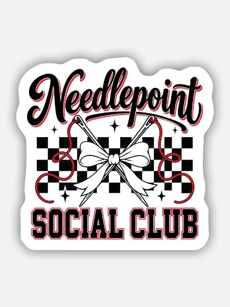 Stickpunkt-Sozialclub Karierter Bogen - Sticker Größe S (10 x 10 cm) - Mattweiß