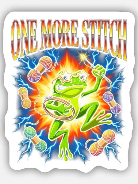Noch ein Stich lustiger Froschblitz - Sticker Größe S (10 x 10 cm) - Mattweiß