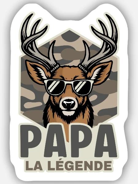 Dad Hunter Das Legendenjagdgeschenk - Sticker Größe S (10 x 10 cm) - Mattweiß