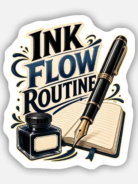 INK FLOW ROUTINE - Sticker Größe S (10 x 10 cm) - Mattweiß