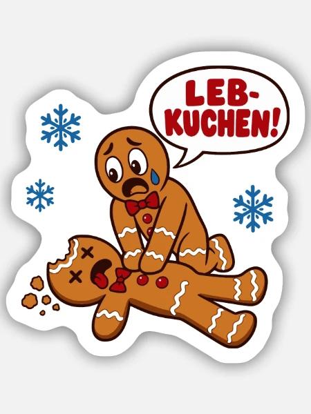 Leb-Kuchen – Weihnachten für alle - Sticker Größe S (10 x 10 cm) - Mattweiß