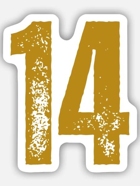 14 - Sticker Größe S (10 x 10 cm) - Mattweiß