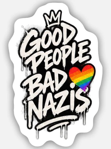 Good People gegen Nazis - Sticker Größe S (10 x 10 cm) - Mattweiß