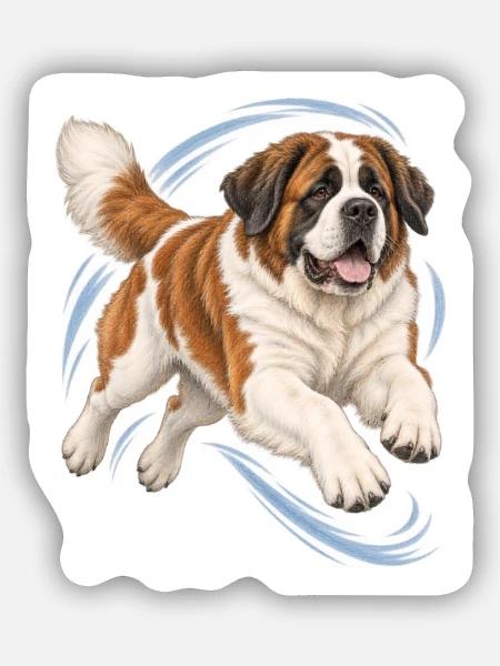 St. Bernhard - Sticker Größe S (10 x 10 cm) - Mattweiß