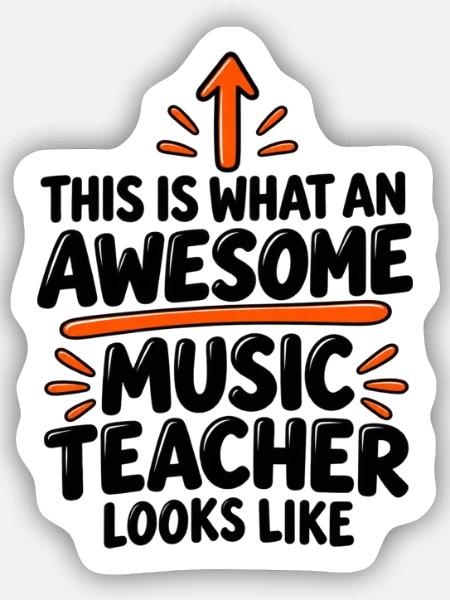 Musiklehrer-Wertschätzungsgeschenk - Sticker Größe S (10 x 10 cm) - Mattweiß