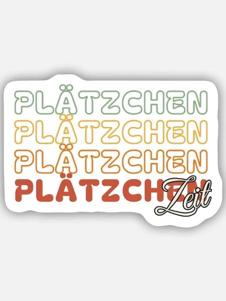 Plätzchen Zeit - Retro - Sticker Größe S (10 x 10 cm) - Mattweiß
