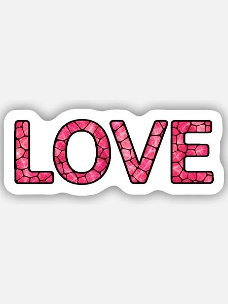 LOVE-Pink-30cm - Sticker Größe S (10 x 10 cm) - Mattweiß