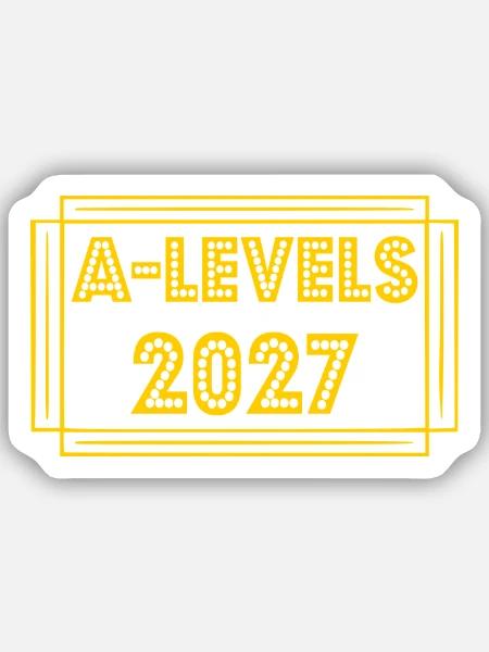A-Levels 2027 UK - Sticker Größe S (10 x 10 cm) - Mattweiß