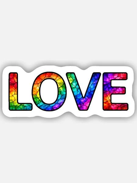 LOVE-Rainbow-30cm - Sticker Größe S (10 x 10 cm) - Mattweiß