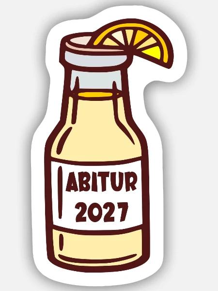 Abschlussparty Abitur 2027 - Sticker Größe S (10 x 10 cm) - Mattweiß