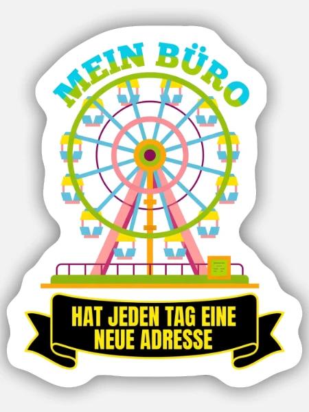 Schausteller Riesenrad Spruch - Sticker Größe S (10 x 10 cm) - Mattweiß