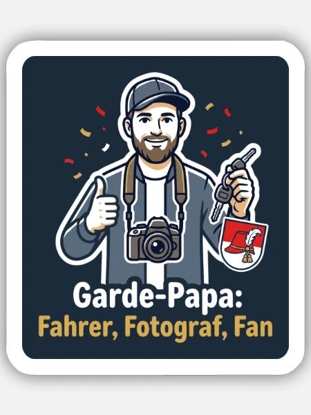 Garde-Papa – Fahrer, Fotograf, Fan - Sticker Größe S (10 x 10 cm) - Mattweiß