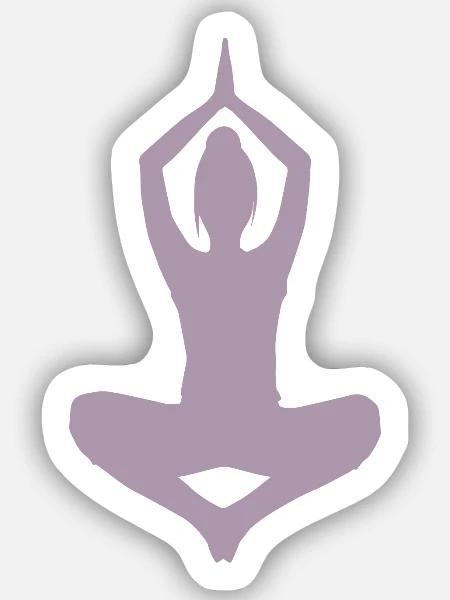 Yoga Design Sonnengruß Silhouette - Sticker Größe S (10 x 10 cm) - Mattweiß