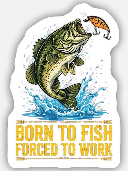 Pêcheur, Pêcheur, Fisch, Angeln - Sticker Größe S (10 x 10 cm) - Mattweiß