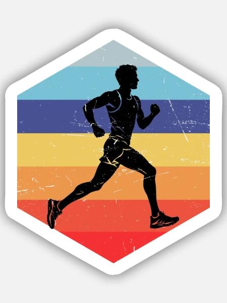 Marathonlaufen Geschenkidee für der Marathonläufer - Sticker Größe S (10 x 10 cm) - Mattweiß