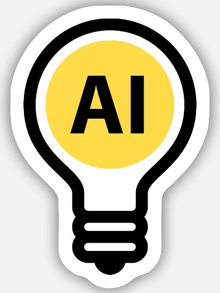 Glühbirne - Künstliche Intelligenz Cyber-Intelligz - Sticker Größe S (10 x 10 cm) - Mattweiß