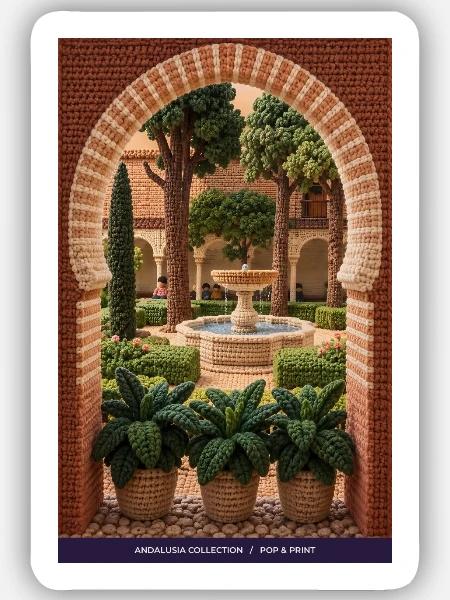 Andalusische Hofromantik - Sticker Größe S (10 x 10 cm) - Mattweiß